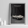 Mockup2 Poster002 - Collector's edition posters of most beautiful historic race cars in the world - Jaguar D-Type 'Short Nose' 1958, driven by Jim Clark, The Border Reivers The Border Reivers was a motor racing team set up by Scotsman Jock McBain and his farmer friends in Chirnside, Berwickshire, in the early 1950's. The Reivers existed at least a year before the more famous Ecurie Ecosse, also from Scotland! Ian Scott Watson, a Border racing driver, introduced his farmer friend Jim Clark to the team, and it became immediately clear that Clark had superior talents. A test day was held at Charterhall, where now team members Scott Watson, Jimmy Somervail, and young Jim Clark could try out the car. Clark was very quick, and a decision was made for him and Somervail to race the car in 1958.