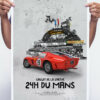 Mockup3 Poster004 - Collector's edition posters of most beautiful historic race cars in the world - A highlight of the 30th 24 Hours of Le Mans that took place from June 23rd to 24th, 1962 was the debut of the newly-developed Ferrari 250 GTO, which went into the race with high expectations and optimism. For the GT class, Ferrari had a new trump card -- the Belgian/French driver-duo Pierre Noblet/Jean Guichet in 250 GTO Chassis #3705 with the license plate MO-77914. After a magnificently race, Pierre Noble and Jean Guichet achieved the victory in the GT class in its GTO with starting # 19 on a blue, white and red tricolor-striped body. In addition to their first-place finish in the GT class, the remarkable performance led them to a 2nd position in overall standing.