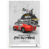framePhoto004 - Collector's edition posters of most beautiful historic race cars in the world - A highlight of the 30th 24 Hours of Le Mans that took place from June 23rd to 24th, 1962 was the debut of the newly-developed Ferrari 250 GTO, which went into the race with high expectations and optimism. For the GT class, Ferrari had a new trump card -- the Belgian/French driver-duo Pierre Noblet/Jean Guichet in 250 GTO Chassis #3705 with the license plate MO-77914. After a magnificently race, Pierre Noble and Jean Guichet achieved the victory in the GT class in its GTO with starting # 19 on a blue, white and red tricolor-striped body. In addition to their first-place finish in the GT class, the remarkable performance led them to a 2nd position in overall standing.