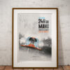 Mockup Poster008 - Collector's edition posters of most beautiful historic race cars in the world - Porsche 917 chassis number 004 began its sports career on June 1, 1969 at the 1000 km of the Nürburgring with an honest 8th place on this unfavorable track driven by David Piper and Frank Gardner. For the 1970 season, it was converted to "K" specifications and was acquired by the Gulf team. It was very severely damaged for its first outing under the Brands Hatch deluge and was rebuilt with the reserve chassis 017. For the 24 hours of Le Mans, Jo Siffert signs the 3rd time during the second practice session conceding only 1 "3 to Vic Elford. The Swiss was given by John Wyer a role in which he excels: that of Siffert took off in a rush, but in the straight line Elford, helped by the best top speed of his 917 "long queue", took first place and on the first pass he was 3 "ahead. Faster in traffic and in winding parts, Jo Siffert and the Porsche n ° 20 take the lead firmly from the second refueling. History : See wikipedia article All orders of minimum 100 € are FREE DELIVERED ALL AROUND THE WORLD