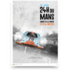 framePhoto008 - Collector's edition posters of most beautiful historic race cars in the world - Porsche 917 chassis number 004 began its sports career on June 1, 1969 at the 1000 km of the Nürburgring with an honest 8th place on this unfavorable track driven by David Piper and Frank Gardner. For the 1970 season, it was converted to "K" specifications and was acquired by the Gulf team. It was very severely damaged for its first outing under the Brands Hatch deluge and was rebuilt with the reserve chassis 017. For the 24 hours of Le Mans, Jo Siffert signs the 3rd time during the second practice session conceding only 1 "3 to Vic Elford. The Swiss was given by John Wyer a role in which he excels: that of Siffert took off in a rush, but in the straight line Elford, helped by the best top speed of his 917 "long queue", took first place and on the first pass he was 3 "ahead. Faster in traffic and in winding parts, Jo Siffert and the Porsche n ° 20 take the lead firmly from the second refueling. History : See wikipedia article All orders of minimum 100 € are FREE DELIVERED ALL AROUND THE WORLD