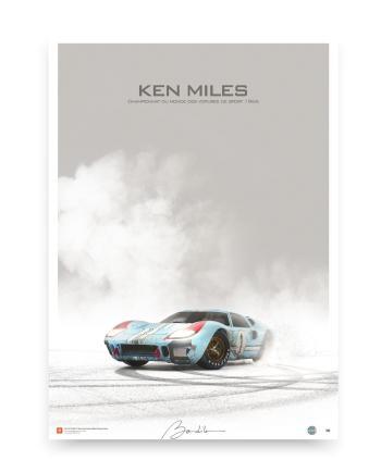 Ford GT40 24 Hours of Le Mans 1966 limited edition poster, signed and numbered