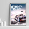 Poster018 Cadre Pot - Collector's edition posters of most beautiful historic race cars in the world -