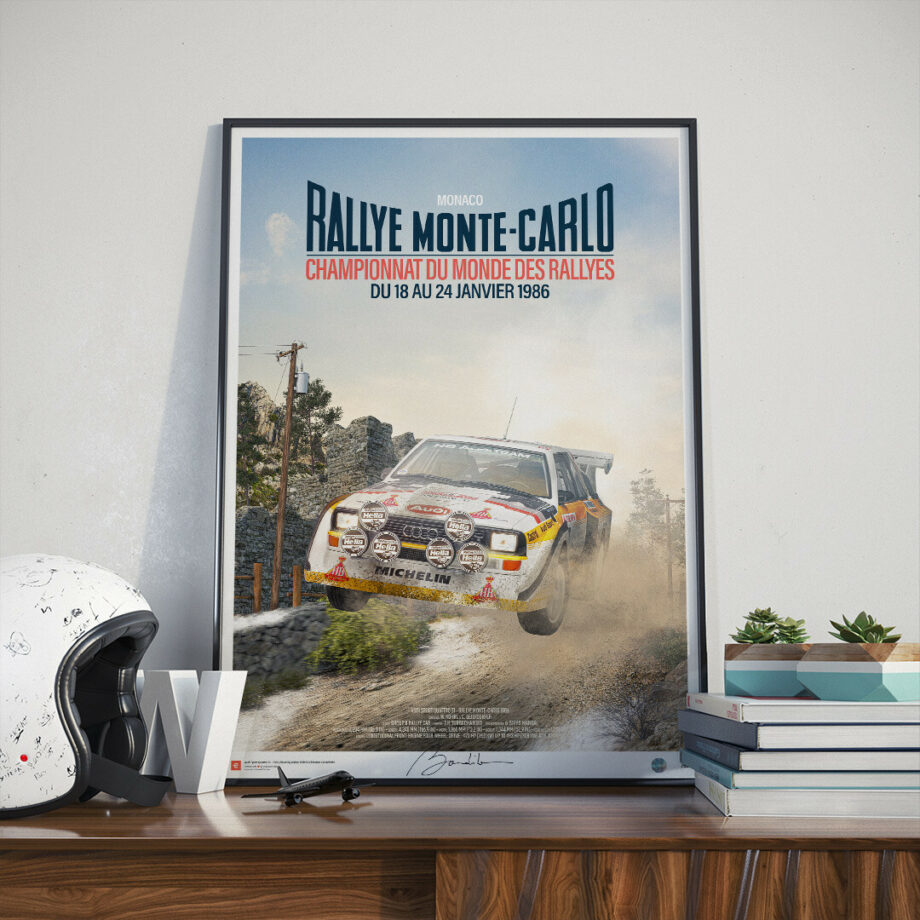 Décalcomanie Audi Quattro Sport E2 – H. Mikkola – Rallye Monte-Carlo 1986 – 3ème