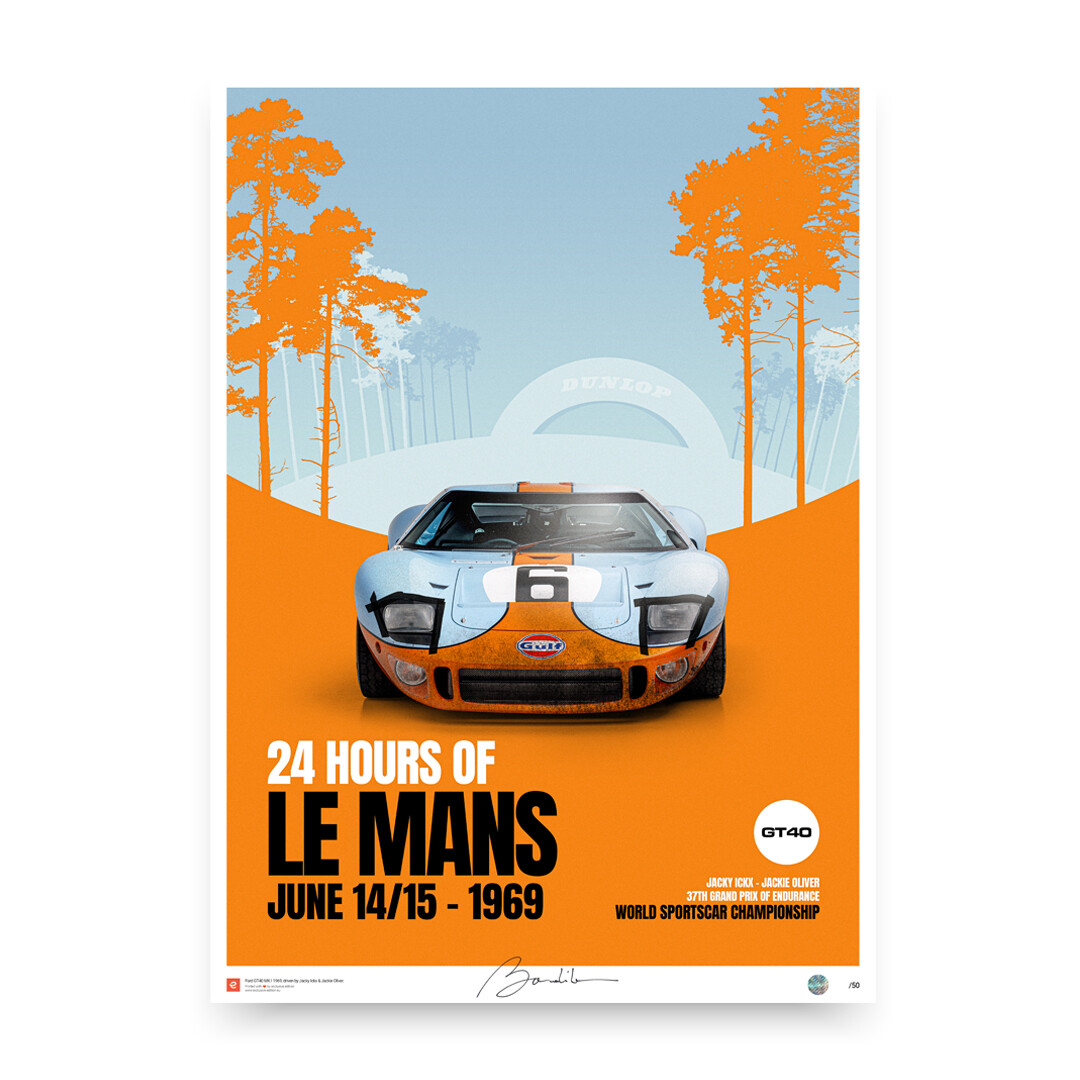 Poster029 Web Affiche - Collector's edition posters of most beautiful historic race cars in the world -