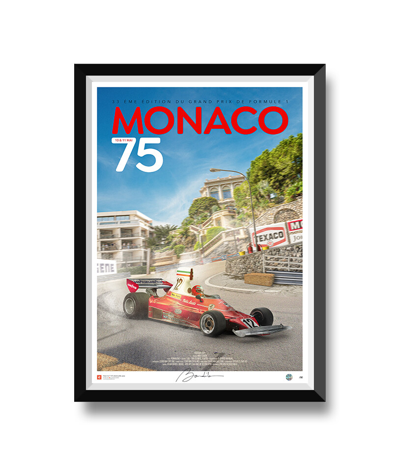 affiche ferrari 312 t monaco 1975 niki lauda