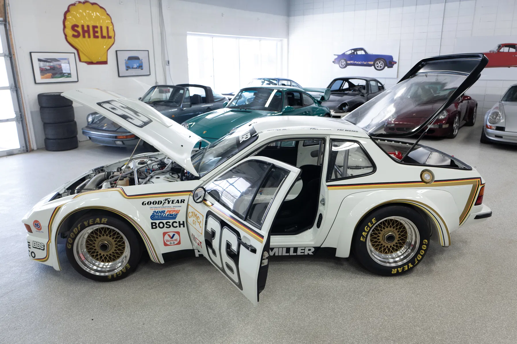 Limited edition poster of the Porsche 924 Carrera GTR Turbo #36 – Daytona 24 Hours 1981 – driven by Paul Miller, Pat Bedard and Skeeter McKitterick